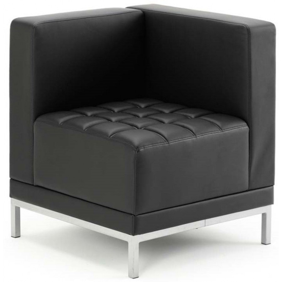 Infinity Black Bonded Leather Corner Cube